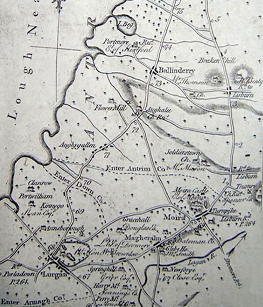 Moira area map from 1777