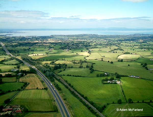 Motorway and railway heading west past Moira