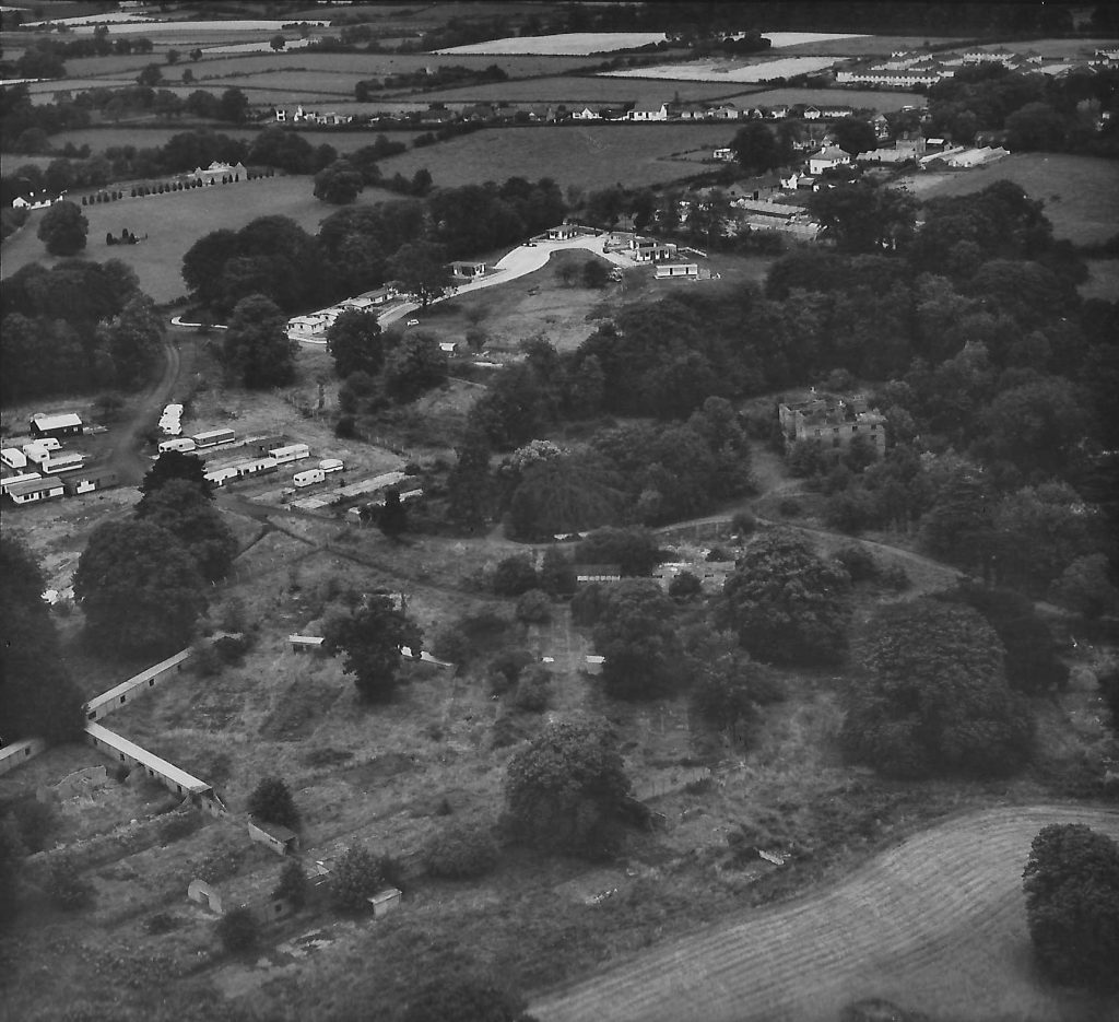 Derelict Waringfield House and caravan park in 1974 